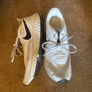 White and black Nike sneakers